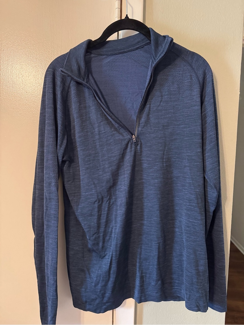 Lululemon Men's Heathered Blue Quarter-Zip Pullover